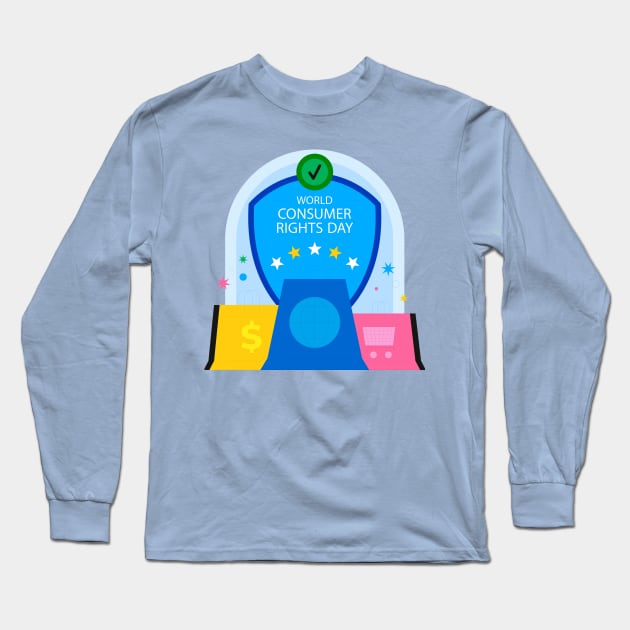 World Consumer Rights Day Long Sleeve T-Shirt by Mako Design 